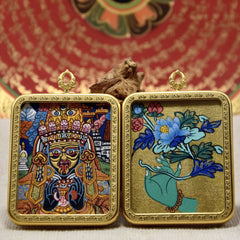Thangka painting “Zakiram” pure hand-painted, double-sided color, ore pigments, symbolizing the bringing of wealth