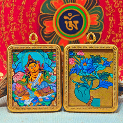 Thangka of Yellow Jambhala: Himalayan Gold Guardian with Treasure-Spilling Mongoose